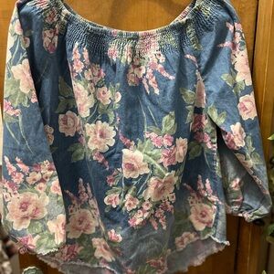 Floral Blue Women's Top